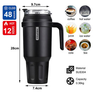 Vaso Fayren de 40oz con mango y vasos aislados a prueba de fugas de paja para agua, té helado o café - Product Image 6