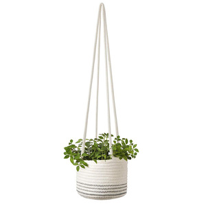 Straw woven rattan woven hemp rope hanging <b>basket</b>, hanging flower pot, green <b>plant</b> potted <b>plant</b> flower <b>basket</b>, flower <b>basket</b>, - Product Image 5