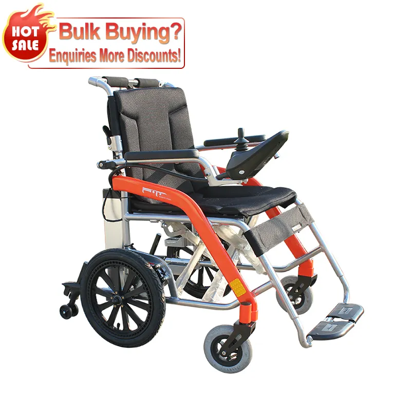 Fauteuil roulant à dossier pliable pour fauteuil roulant, fauteuil roulant électrique, pliable et léger, puissant