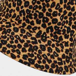 Wholesale New Trend Vintage Leopard Printed Corduroy Bucket <b>Hat</b> Fishing Fisherman Sun <b>Hat</b> - Product Image 5