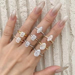 Bague de fiançailles en or et platine X pour la mariée <span class=keywords><strong>éternel</strong></span>le, sertie de pierres cultivées en laboratoire - Product Image 4