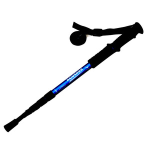 Bâton de trekking Cordno en alliage d'aluminium 6061, quatre sections, poignée droite, bâton de randonnée bleu, rouge, argent, noir - Product Image 2
