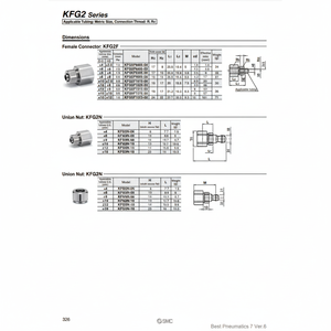 SMC Pneumatics Insert Fittings KFG2N-06 pour des performances et une efficacité optimales dans les pièces pneumatiques - Product Image 1