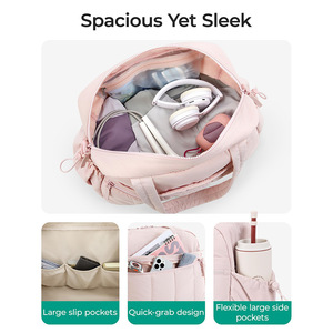Sac de sport matelassé pour femme, sac de voyage imperméable en polyester, sac de <span class=keywords><strong>week</strong></span>-<span class=keywords><strong>end</strong></span> pour les voyages, <span class=keywords><strong>le</strong></span> <span class=keywords><strong>travail</strong></span>, <span class=keywords><strong>le</strong></span> yoga, les sports - Product Image 4