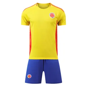 Customize Blue Yellow high quality soccer wear football tracksuit for men soccer cheap price football jersey
