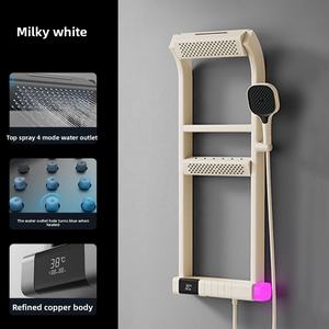 <span class=keywords><strong>Gockel</strong></span> 现代 360 度 LED 数字显示恒温淋浴板黄铜浴室淋浴套装钢琴键陶瓷雨淋喷头 - Product Image 2