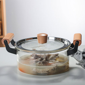 Pot <span class=keywords><strong>de</strong></span> bouillie <span class=keywords><strong>de</strong></span> riz en verre borosilicate avec poignée en <span class=keywords><strong>bois</strong></span>, outil à soupe <span class=keywords><strong>de</strong></span> ml, résistant à la chaleur, à <span class=keywords><strong>feu</strong></span>, vente en gros - Product Image 3