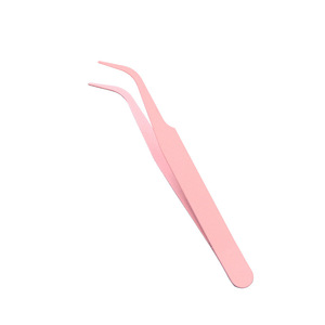 <span class=keywords><strong>Pinzas</strong></span> de extensión de pestañas con purpurina plateada recubierta de polvo rosa, Clip adhesivo de acero con punta plateada, herramienta de papelería - Product Image 5
