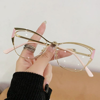 Nuevas Gafas de Moda con Montura Metálica de Color Sólido, Fotocromáticas, con Protección Anti Luz Azul, Diseño Ojo de Gato, para Unisex, Rostro Diamante