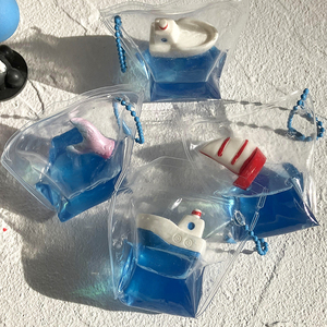 Juguete creativo de descompresión de verano, artefacto musical transparente de plástico con color de sal marina para apretar, para niños de 5 a 7 años, inspirado en el océano. - Product Image 4