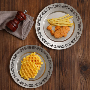 Vintage Style Stainless Steel Round Plate Durable Steak Plate Cafe Cake Dish Single Sided Chaozhou Origin - Product Image 1