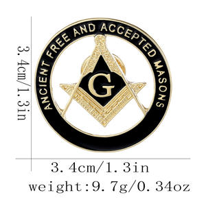 WOWEI moda personalizada Freemason AG símbolo masónico Metal Aleación de Zinc broche solapa esmalte Pin insignia accesorios para recuerdo - Product Image 4