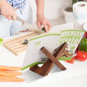 Support de présentation de livre de <span class=keywords><strong>cuisine</strong></span> <span class=keywords><strong>en</strong></span> <span class=keywords><strong>bois</strong></span> - Réglable, pliable, design rustique <span class=keywords><strong>en</strong></span> <span class=keywords><strong>bois</strong></span>, parfait <span class=keywords><strong>pour</strong></span> les comptoirs de <span class=keywords><strong>cuisine</strong></span>, les tablettes - Product Image 5