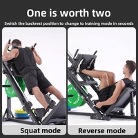 Machine à Squat en Acier HACK, Appareil de Musculation des Jambes à Double Fonction, Équipement Complet d'Entraînement de la Force des Jambes pour la Salle de Sport à Domicile