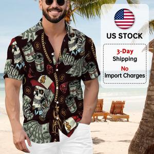 Người Đàn Ông Hawaii Áo Sơ Mi Tiền Skull Tee Hip Hop Thời Trang Dạo Phố Đồ Họa T-Shirt Cho Nam Giới Phụ Nữ - Product Image 1