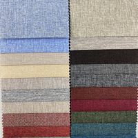 Usine directe abordable 100% Polyester uni Faux lin tissé enduit tissu d'ameublement Textile à la maison canapé lin Look tissu