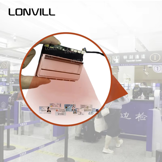 LONVILL SDK Windows Android Self Service Kiosk Turnstile Integration Compact USB Passport Card Scanner Module