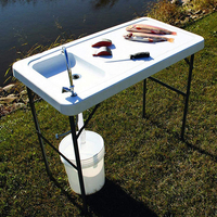Table de pêche pliable, puissante, pour le Camping en plein air, avec robinet d'eau et tuyau de vidange
