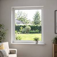 Ventana Fija Decorativa de Aluminio BOCHARM con Rejillas, Doble Acristalamiento, Marco Blanco, Ventanas Panorámicas para Diseño de Villas Modernas