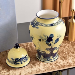 Pot à gingembre en céramique dorée à motifs floraux avec couvercle, vase décoratif en porcelaine blanche de luxe pour la décoration de la maison, ornement de table, pot de rangement - Product Image 5