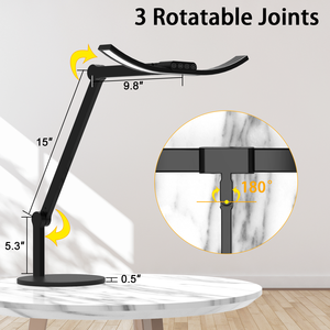 Lampe de bureau à bras articulé incurvé, design 2026, la plus récente, lampe de chevet, lampe de bureau d'architecte de 45 cm de long avec base - Product Image 6
