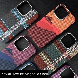 Cho Kevlar Mô Hình Từ Trường Hợp Đối Với <span class=keywords><strong>iPhone</strong></span> 16 Pro Max Carbon Fiber Sang Trọng Điện Thoại Grip Drop-Resistant Bảo Vệ Trường Hợp Apple 15 - Product Image 4