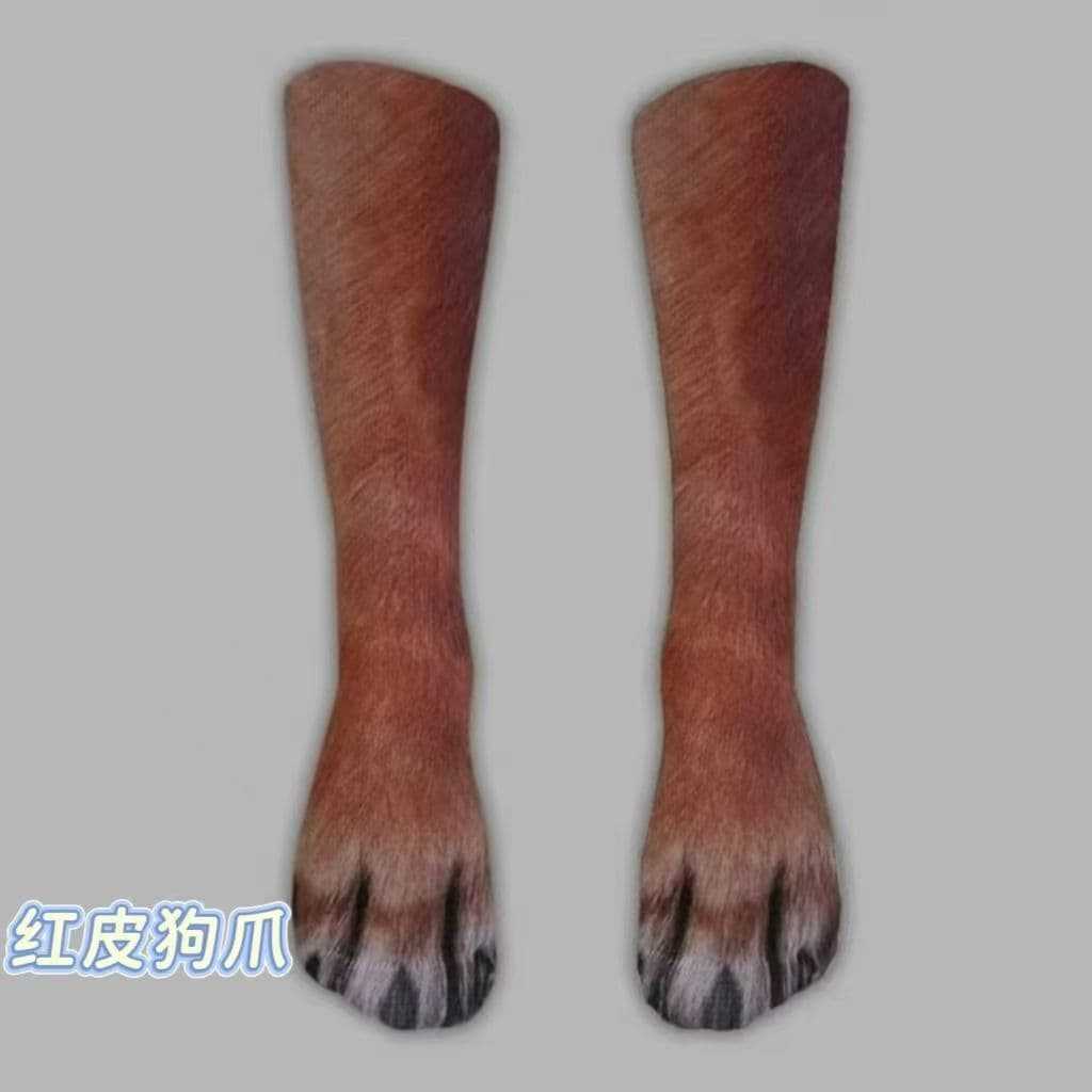 Pattes de chien rouges