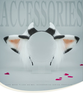 طوق رأس على شكل أذني البقر وقرون KC طوق رأس على شكل أذني حيوان من القطيفة - Product Image 5