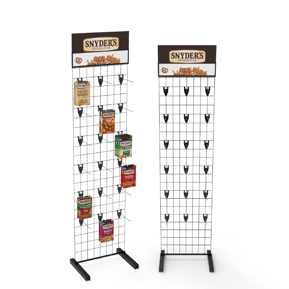 Customizable Single-Sided Metal Wire Mesh Display Rack for Snack Floor Stands in Supermarkets Retail Stores Exhibitions Shops
