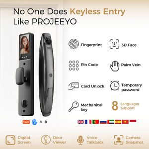 Khóa cửa mạch <span class=keywords><strong>logic</strong></span> kỹ thuật số với chức năng thay đổi mã Khóa vân tay sinh trắc học với wifi và điều khiển di động - Product Image 2