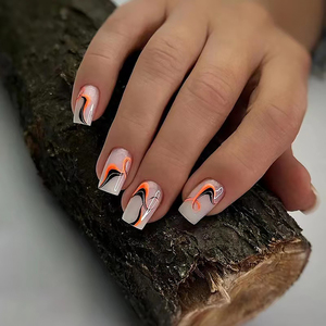 <span class=keywords><strong>Uñas</strong></span> Postizas <span class=keywords><strong>Cortas</strong></span> Cuadradas al por Mayor, 24 Piezas, Puntas de <span class=keywords><strong>Uñas</strong></span> Acrílicas ABS Reutilizables para Uso Diario - Product Image 5