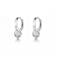 Pendientes de Aro Pequeños de Plata de Ley 925 de Diseño Surcoreano, con Cierre de Aguja, para Mujeres y Niñas, en Oferta