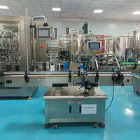 Machines automatiques de remplissage, de bouchage et d'étiquetage, ligne de production linéaire complète pour liquides, crèmes, pâtes, sauces, détergents