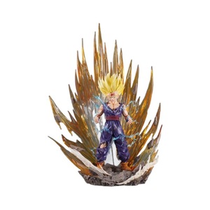Figurine de collection DBZ <span class=keywords><strong>Son</strong></span> <span class=keywords><strong>Gohan</strong></span> <span class=keywords><strong>Super</strong></span> <span class=keywords><strong>Saiyan</strong></span> <span class=keywords><strong>2</strong></span> avec effet de lumière bleue endommagée par le combat et base rocheuse pour l'affichage d'anime - Product Image 1