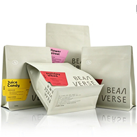 Sachet personnalisé à huit soudures latérales avec fermeture éclair, imprimé, de qualité alimentaire, pour l'emballage d'aliments pour animaux, de grains de café et de champignons séchés