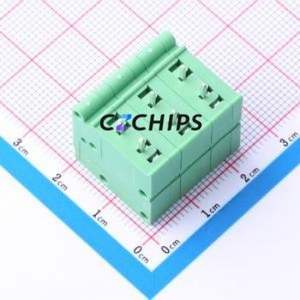 JL105R-75003G01 Screw Terminal Block Bent Lead Through Hole,P=7.5mm Connector 1x3P 7.5mm Green Right Angle Insert - Product Image 2