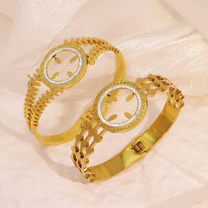 Новый дизайн, гипоаллергенный турецкий браслет из нержавеющей стали с позолотой 18 карат, циркон, турецкий браслет для женщин, модные ювелирные изделия, подарок - Product Image 2