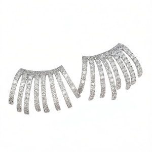 Orecchini in Oro Bianco con Diamanti Taglio Baguette, Gioielli di Lusso Naturali per Donna - Product Image 1