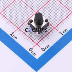 J1L0753110 Tactile Switch Through hole Component (THT)-4P,6x6mm Switch Single Pole Single Throw Round Button 2.6N 6mm - Product Image 1