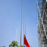 Mât de drapeau commercial extérieur le plus grand, 20m, 30m, 50m, mât de drapeau automatique en alliage d'aluminium