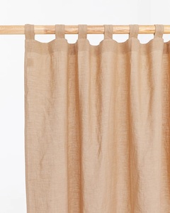 Modern Linen Curtain <b>Panel</b> Tab Top Rod Pocket Semi-Sheer <b>Window</b> Drapes Custom Size Natural Linen Solid Pattern All-Season Living - Product Image 4