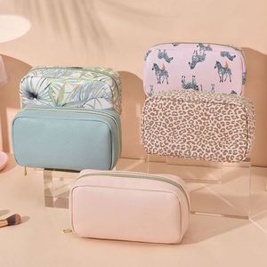 Sac de maquillage portable en cuir PU pour voyage, sac de toilette imperméable, grande capacité, sac de rangement pour cosmétiques - Product Image 2
