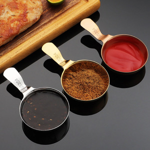Bol à sauce en acier inoxydable 304 avec poignée, mini bol à condiments doré, ramequin pour barbecue, restaurant, service de sauce tomate - Product Image 1