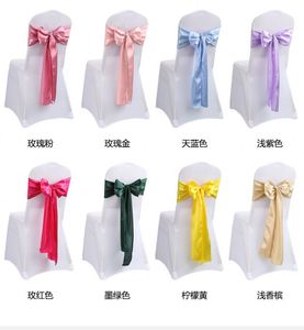 Housses de chaise de banquet de mariage style moderne festif avec nœud papillon et écharpe en tulle pour décorations de fête et événements - Product Image 3
