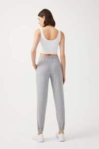 XL femmes coton Jogging Yoga pantalon respirant tricoté toile lavé coupe ample à motifs Logo décoration ceinture élastique - Product Image 3