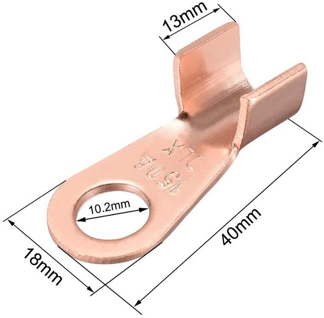 OT-150A Open-End Copper Crimp Terminal Lugs AWG 6-2 Battery Cable Terminals