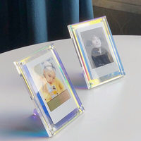 Vente en gros moderne 4x6 Mini cadre photo acrylique transparent pour image Instax affichage de bureau bloc de cadres photo en lucite en cristal