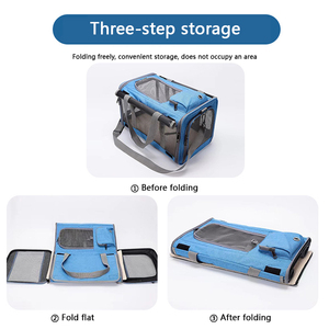 Havayolu onaylı taşınabilir katlanır yumuşak taraflı büyük orta kediler ve yavru köpek kedi nefes çanta taşıyıcılar için Pet seyahat taşıyıcılar - Product Image 4