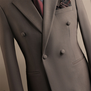 <span class=keywords><strong>Abito</strong></span> da uomo <span class=keywords><strong>marrone</strong></span> <span class=keywords><strong>doppiopetto</strong></span> stile coreano, <span class=keywords><strong>abito</strong></span> da sposo per testimone, abbigliamento formale casual stampato a fondo piatto - Product Image 2