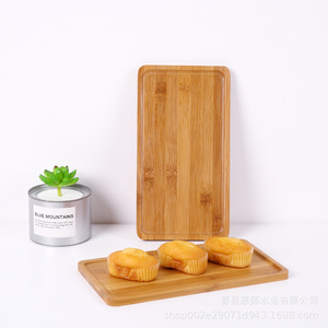 ถาดเสิร์ฟไม้ไผ่ทรงสี่เหลี่ยม สีพื้นเรียบง่าย สำหรับขนมปัง กาแฟ ชา เค้ก - Product Image 4